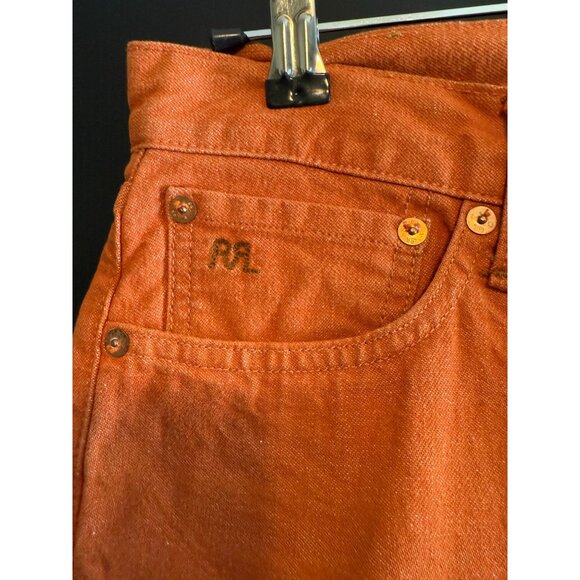 Ralph Lauren Double RL (RRL) High Boy Fit Denim Orange Jeans size 27 Women’s - Picture 9 of 13